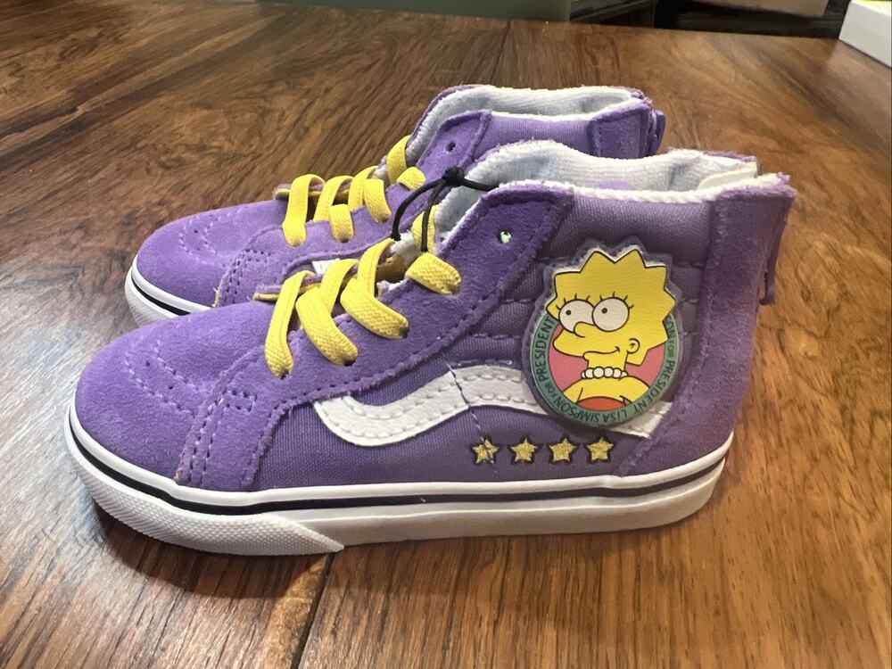 Vans The Simpsons Lisa For President Sk8Hi Sneaker Toddler Size 8 Shoes